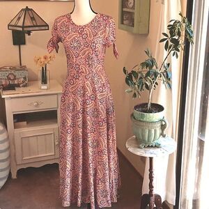 Chaps Cotton Maxi Dress. Coastal Cowgirl, Floral, Maxi